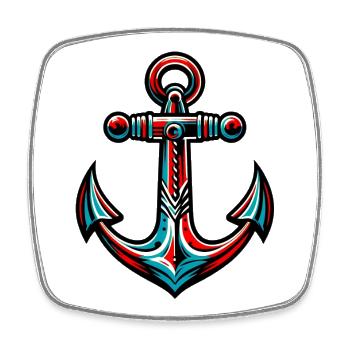 An Anchor - Square fridge magnet - white - Front
