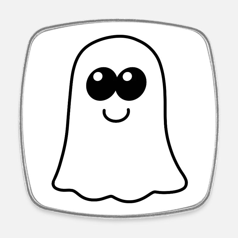 Boo-Gespenst - Viereckiger Kühlschrankmagnet - Weiß