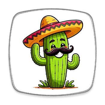 Cactus - Square fridge magnet - white - Front