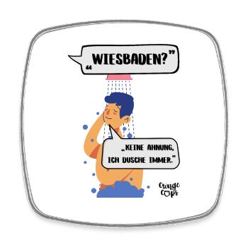 Wiesbaden? - Viereckiger Kühlschrankmagnet - Weiß - Vorne