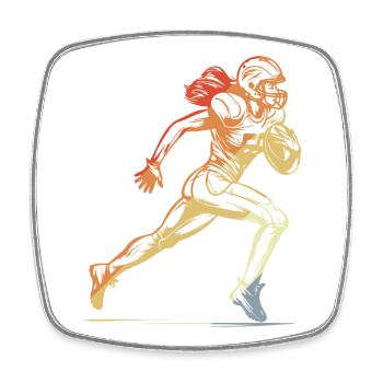 American Football Woman - Square fridge magnet - white - Front