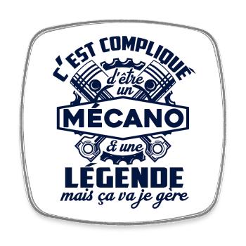 mécanicien mécano légendaire - Magnet carré - blanc - Devant