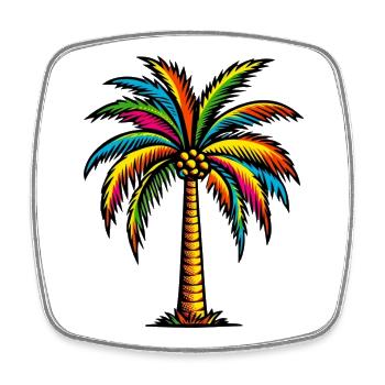 Palme - Viereckiger Kühlschrankmagnet - Weiß - Vorne