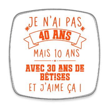 40 years anniversary - Square fridge magnet - white - Front