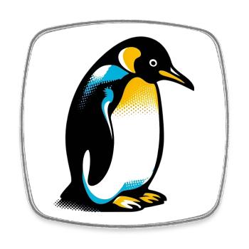 Pinguin - Viereckiger Kühlschrankmagnet - Weiß - Vorne