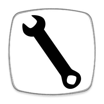 Wrench Silhoue - Square fridge magnet - white - Front