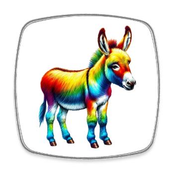 Donkey Mule - Square fridge magnet - white - Front