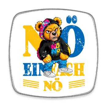 Grumpy Bear - Square fridge magnet - white - Front