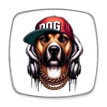 Hund - Viereckiger Kühlschrankmagnet - Weiß - Vorne