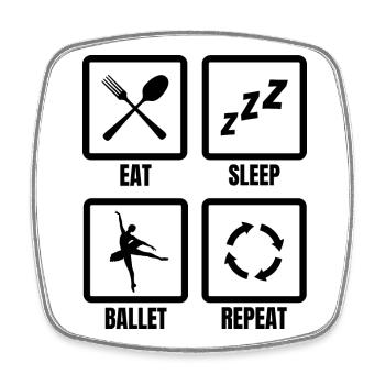 Ballett Routine - Viereckiger Kühlschrankmagnet - Weiß - Vorne