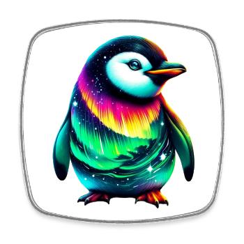 Pingouin - Magnet carré - blanc - Devant