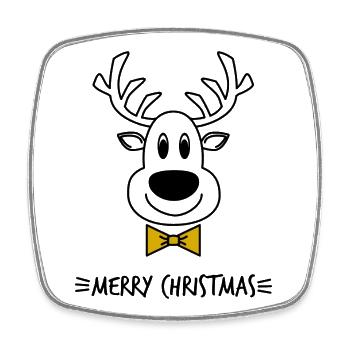 WEIHNACHTSMANN. WEIHNACHTEN. FROHE WEIHNACHTEN. FROHE WEIHNACHTEN - Viereckiger Kühlschrankmagnet - Weiß - Vorne