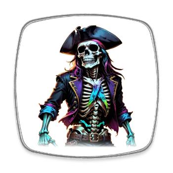 Pirate Skeleton Illustration - Square fridge magnet - white - Front