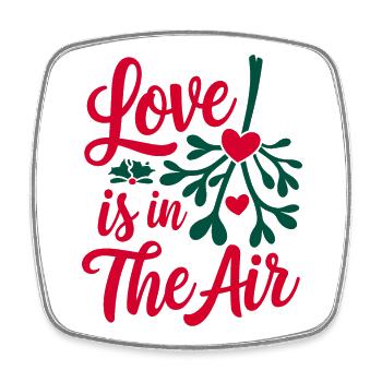 Love is in the Air - Mistelzweig - Viereckiger Kühlschrankmagnet - Weiß - Vorne