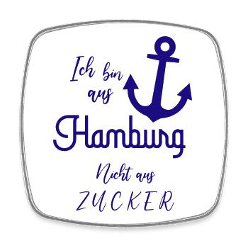 Hamburg - Viereckiger Kühlschrankmagnet - Weiß - Vorne