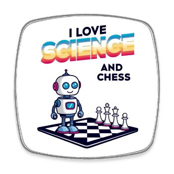 Science and Chess - Square fridge magnet - white - Front