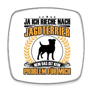 Odeur de Hunting Terrier Chien de chasse allemand - Magnet carré - blanc - Devant