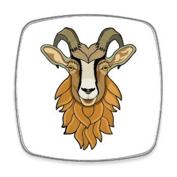 Ziege - Viereckiger Kühlschrankmagnet - Weiß - Vorne