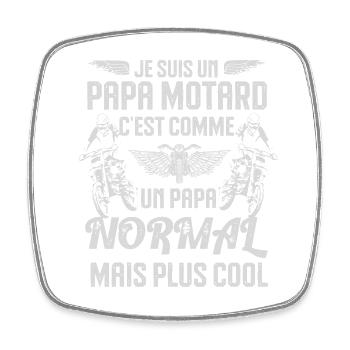 Cool papa motard - Magnet carré - blanc - Devant
