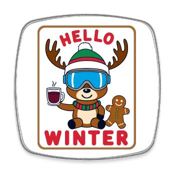 Cute Reindeer - Square fridge magnet - white - Front