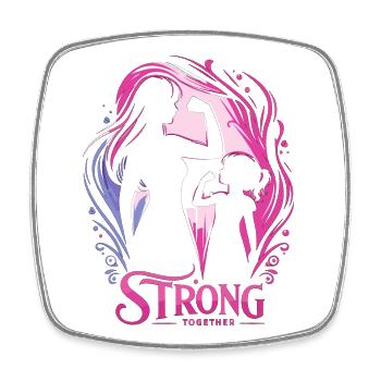 Mother and daughter together strong gift - Square fridge magnet - white - Front