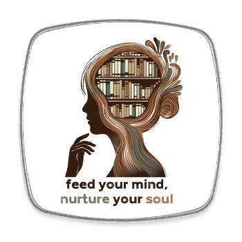 Feed Your Mind – Minimalist Spiritual Design - Viereckiger Kühlschrankmagnet - Weiß - Vorne
