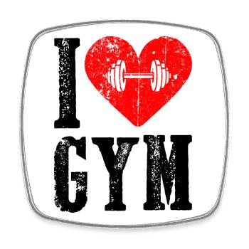 Heart Lift: Fitness Love - Square fridge magnet - white - Front