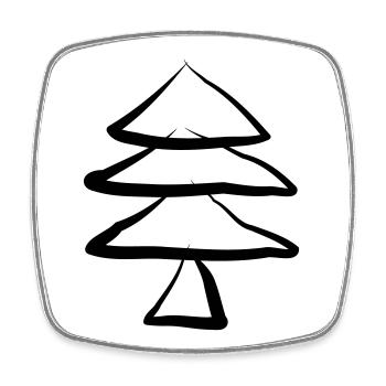 arbre de Noël arbre de Noël arbre de Noël - Magnet carré - blanc - Devant
