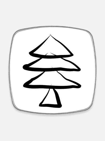 Christmas Tree Christmas Tree Christmas Tree Tree - Square fridge magnet - white