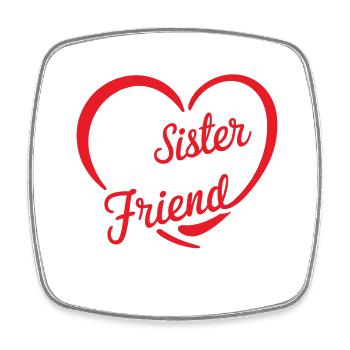 Always my Sister forever my friend - Square fridge magnet - white - Front