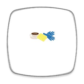 Coffee Scrubs And Rubber Gloves Nursing Nurses - Square fridge magnet - white - Front