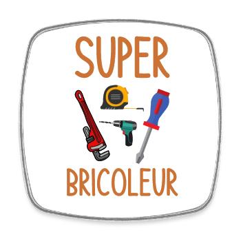 Super Bricoleur Outils Vintage - Magnet carré - blanc - Devant
