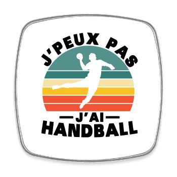 Ich kann nicht Handball haben - Viereckiger Kühlschrankmagnet - Weiß - Vorne
