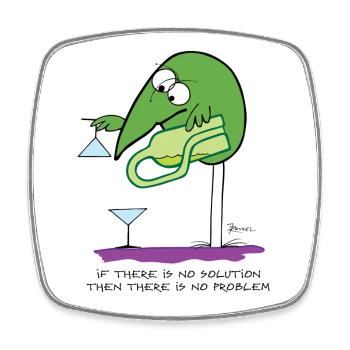 If there is no solution... (English version) - Square fridge magnet - white - Front