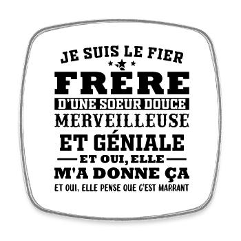 Bruder und Schwester Geschenk Humor Geschenk - Viereckiger Kühlschrankmagnet - Weiß - Vorne