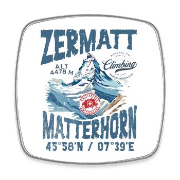 Zermatt rock climbing 2 - Square fridge magnet - white - Front