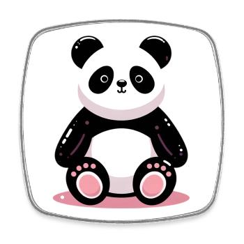 Panda - Magnet carré - blanc - Devant