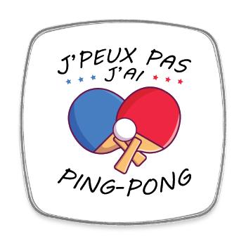 I Can't I Have Ping pong Humor Gift - Square fridge magnet - white - Front