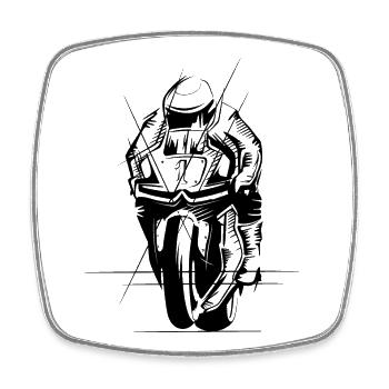 Motorrad Racing Superbike Supersport Biker Symbol - Viereckiger Kühlschrankmagnet - Weiß - Vorne