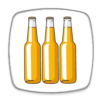 Bier - Viereckiger Kühlschrankmagnet - Weiß - Vorne