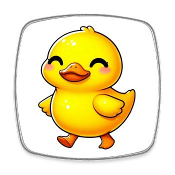 Ente Ente Ente Ente Ente - Viereckiger Kühlschrankmagnet - Weiß - Vorne