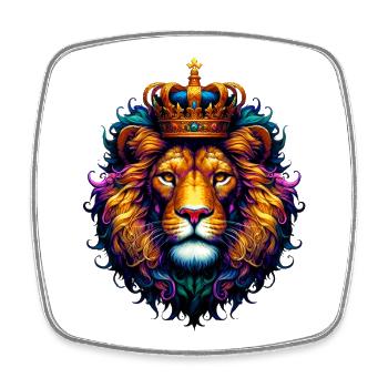 Lion - Square fridge magnet - white - Front
