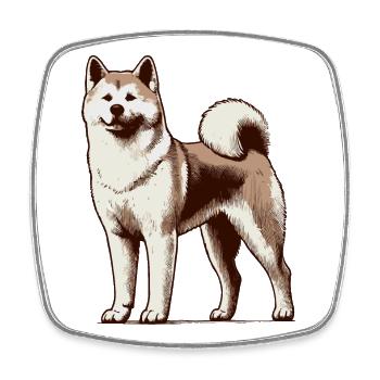 Akita - Square fridge magnet - white - Front