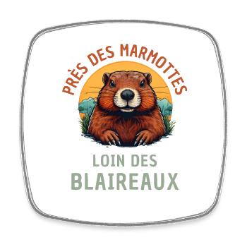 Humour marmotte randonnée Rando nature - Magnet carré - blanc - Devant