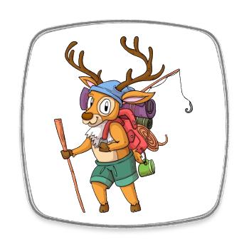 Deer Wanderer / Wandering Deer - Square fridge magnet - white - Front