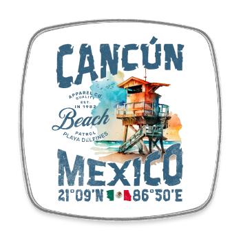 Horizon de Cancun à la Plage - Magnet carré - blanc - Devant