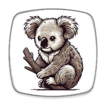 Koala - Square fridge magnet - white - Front