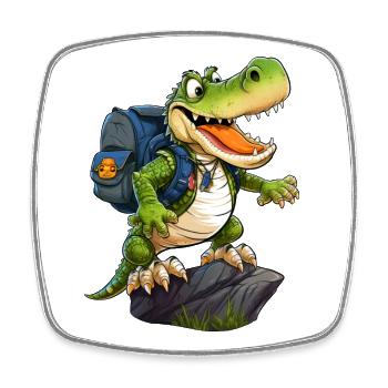 Krokodil Wandern / Bergsteiger Krokodile - Viereckiger Kühlschrankmagnet - Weiß - Vorne