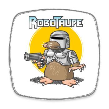 Robotaupe - Magnet carré - blanc - Devant