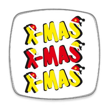 Weihnachtsmützen mit Xmas, ein toller Hingucker. - Viereckiger Kühlschrankmagnet - Weiß - Vorne